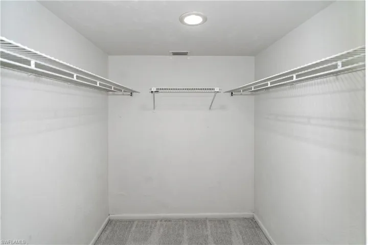 Spacious closet featuring carpet