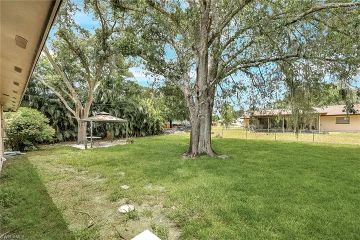View of yard featuring a gazebo