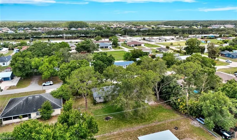 Aerial view of residential area
