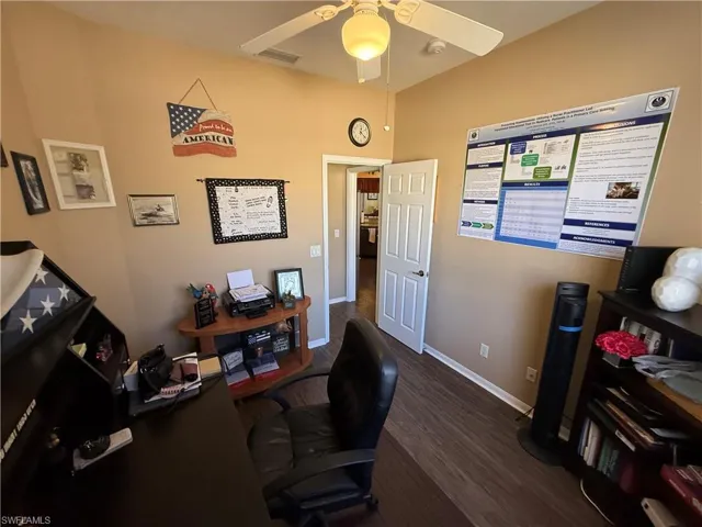 Office space featuring ceiling fan