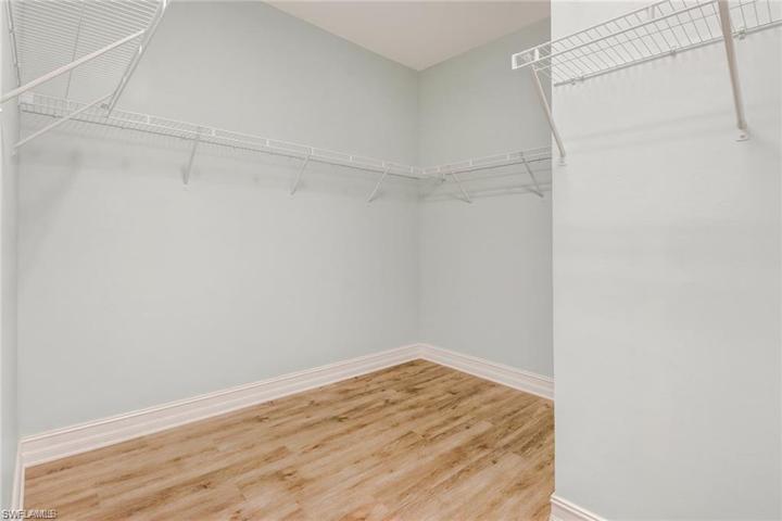 Large walk-in closet in master bedroom