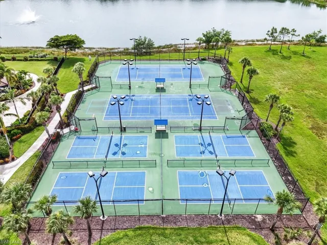 Drone / aerial view of a large body of water