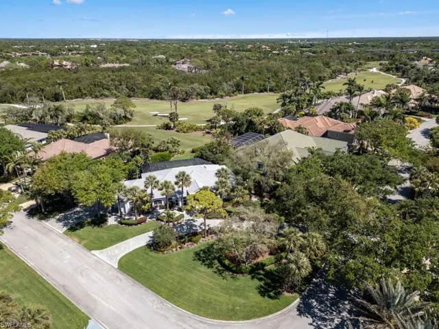 Aerial view with view of golf course