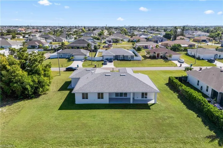 Aerial view of residential area