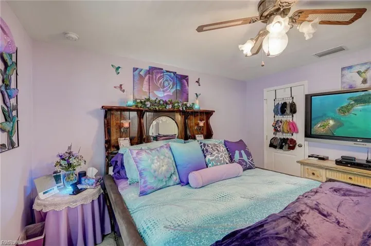 Bedroom with a ceiling fan