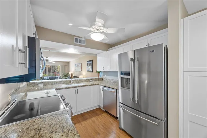 Kitchen with view to living room