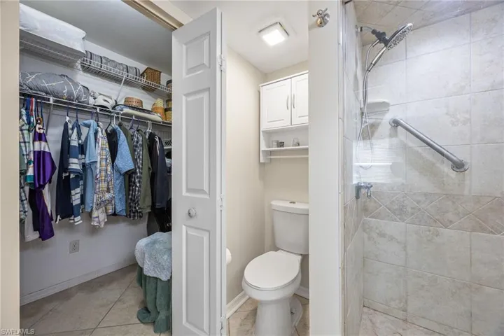 Primary bathroom with walk-in closet