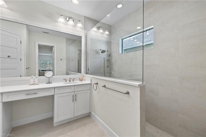 Oversized Walk-In Shower with Natural Light