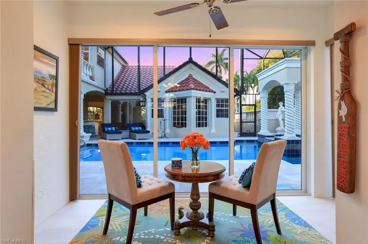 Here you will find a seating area in your CASITA! Access to the courtyard pool area.