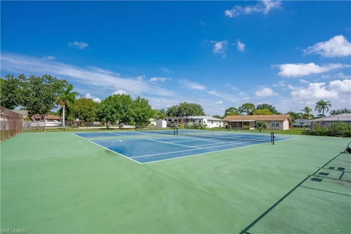 View of tennis court