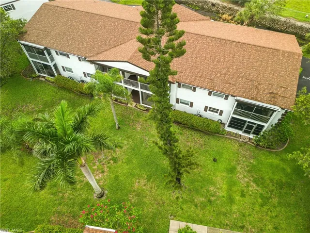 Aerial view of the back of the building and your lanai