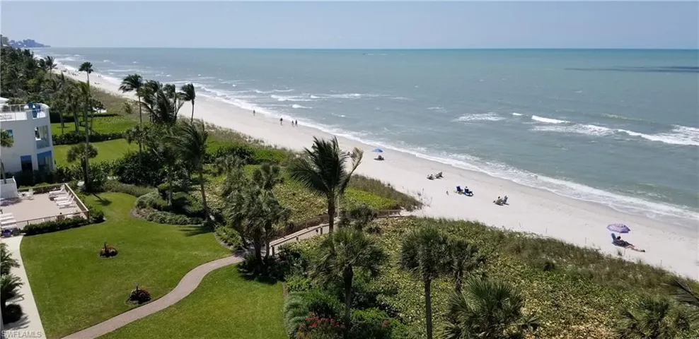 Enjoy long beach views of the Gulf of Mexico to the south all the way to downtown Naples.