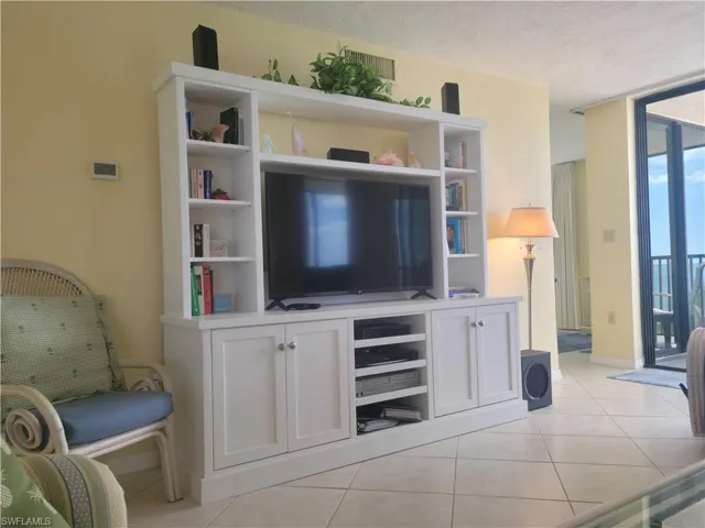 New entertainment center with big screen tv