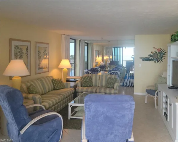 Living room from gulf lanai looking into the room