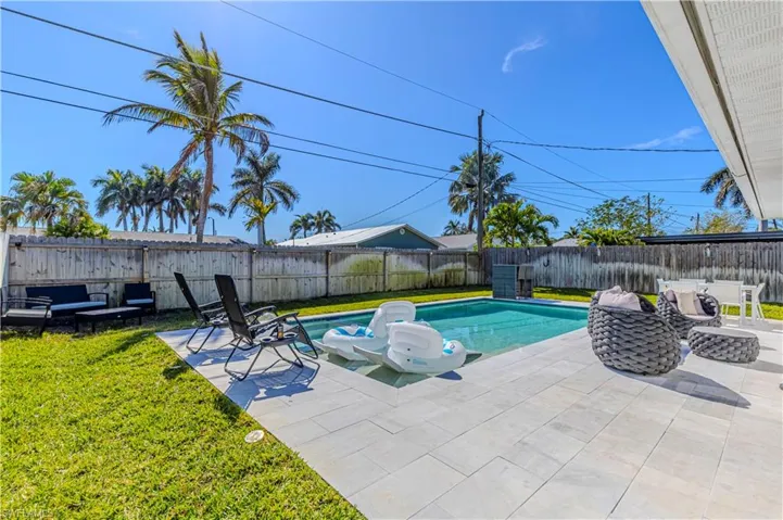 View of swimming pool featuring a patio and a fenced backyard