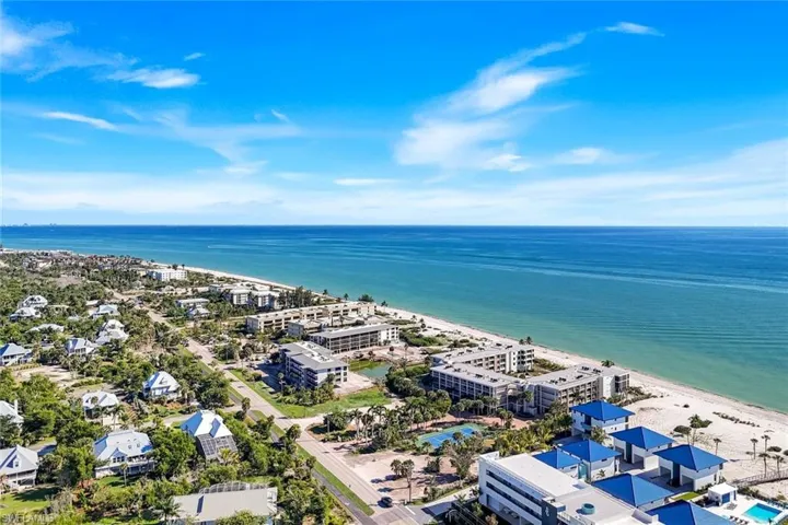 Aerial view of expansive beach