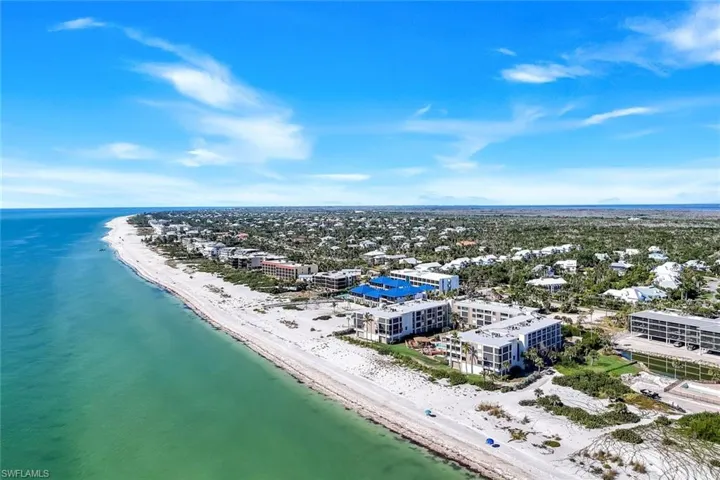 Drone / aerial view of expansive coastline