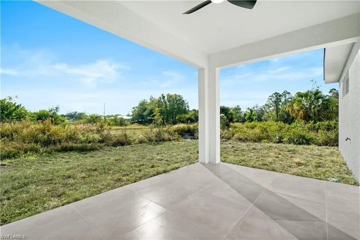 View of patio / terrace featuring ceiling fan