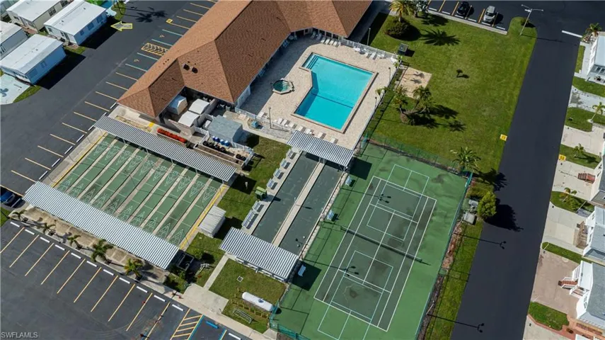 Bird's eye view of a pool