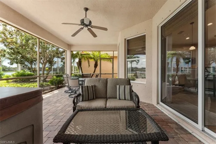 Screened in lanai with lake views