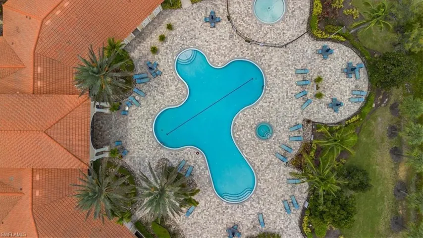 Drone / aerial view of community pool area