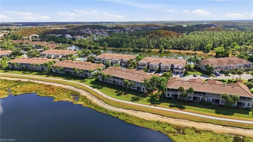 Drone / aerial view of a nearby body of water