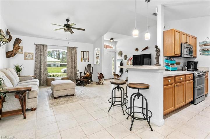 View from dinette to kitchen and living room