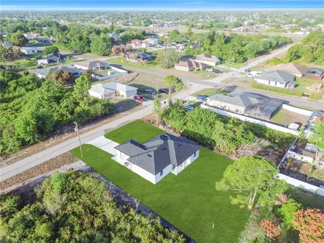 Aerial view of residential area