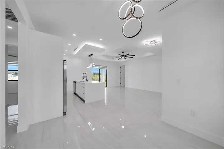 Unfurnished room with recessed lighting and ceiling fan