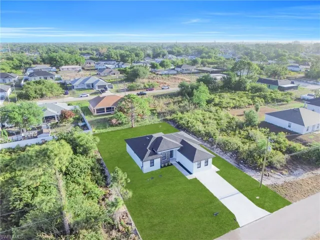 Aerial view of residential area