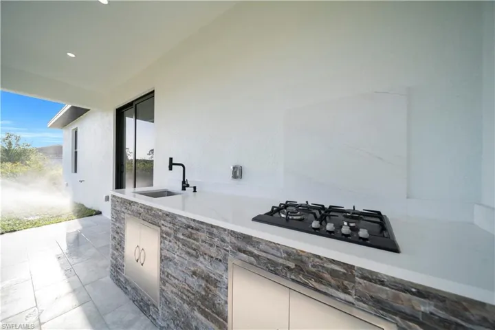View of patio featuring a sink