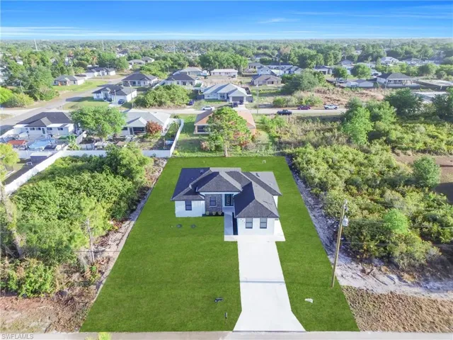 Aerial perspective of suburban area
