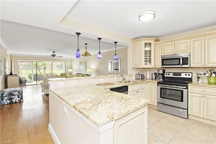 Inviting living space as you come in the front entrance of this redesigned  unit.