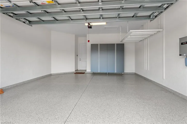 Garage with storage cabinets