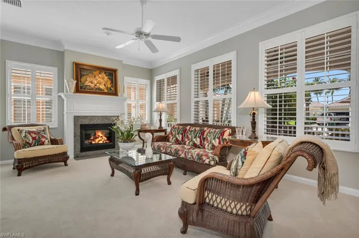 Living room with fireplace
