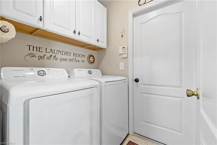 Laundry Room is Inside and Has Extra Storage