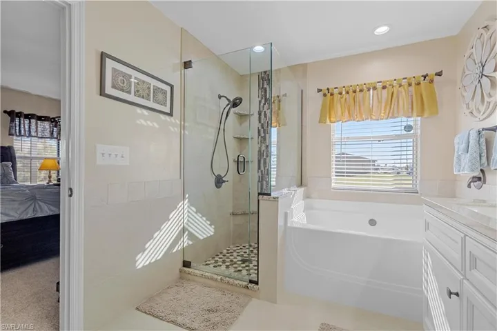 Relaxing Soaker Tub and Double Vanity