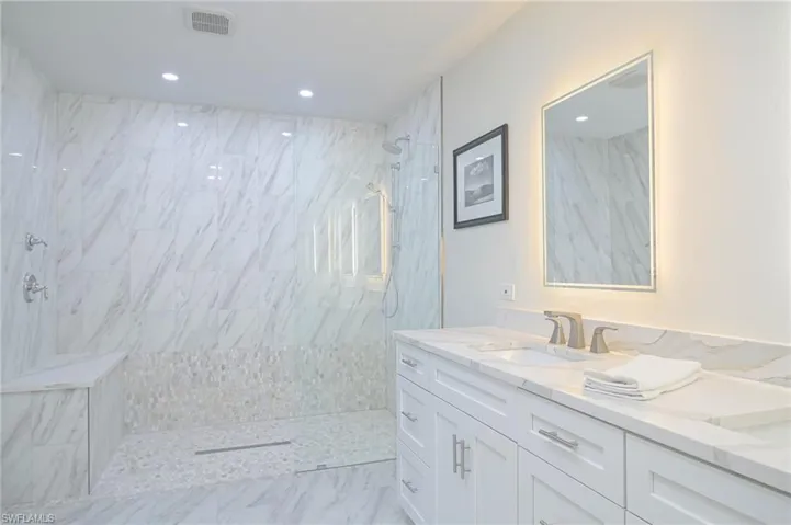 Walk-in Shower!  Dual Vanities!