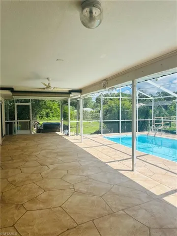 lanai with new stamped concrete