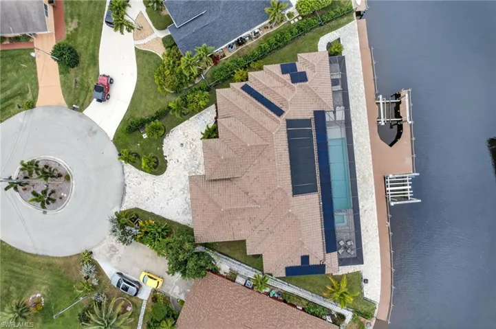 Drone / aerial view of a large body of water