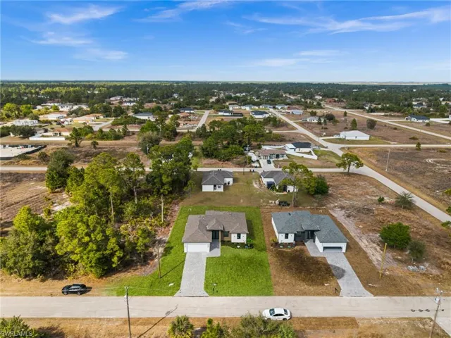 Aerial view of residential area
