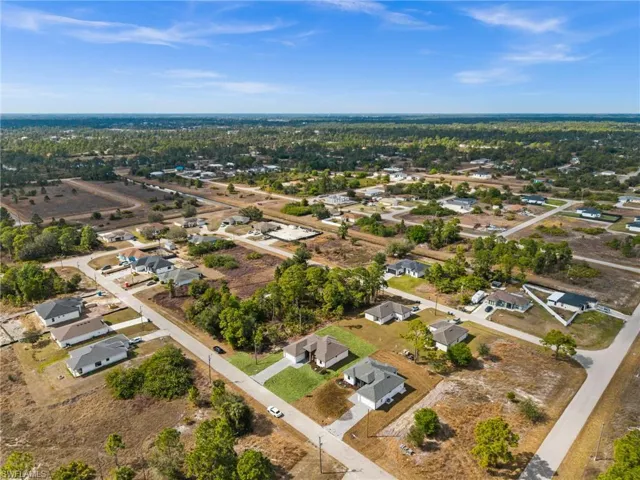 Aerial view of residential area