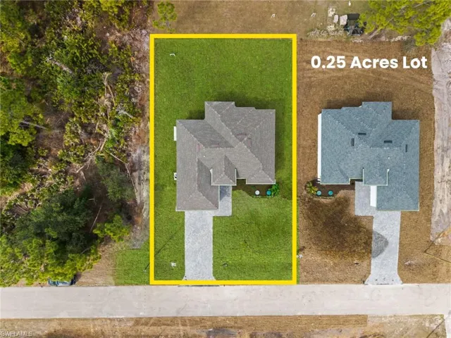 Aerial view of property's location with property boundaries highlighted