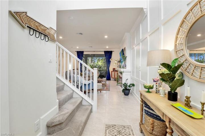 Foyer with custom wall trim