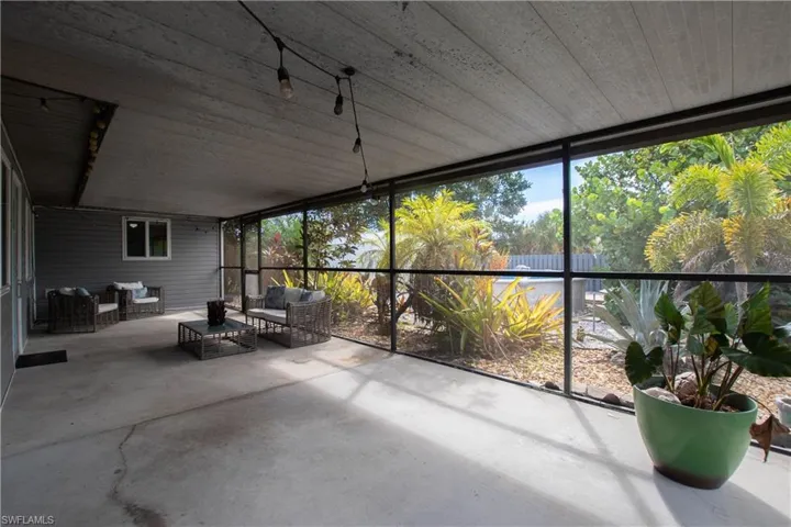 Sunroom with outdoor lounge area