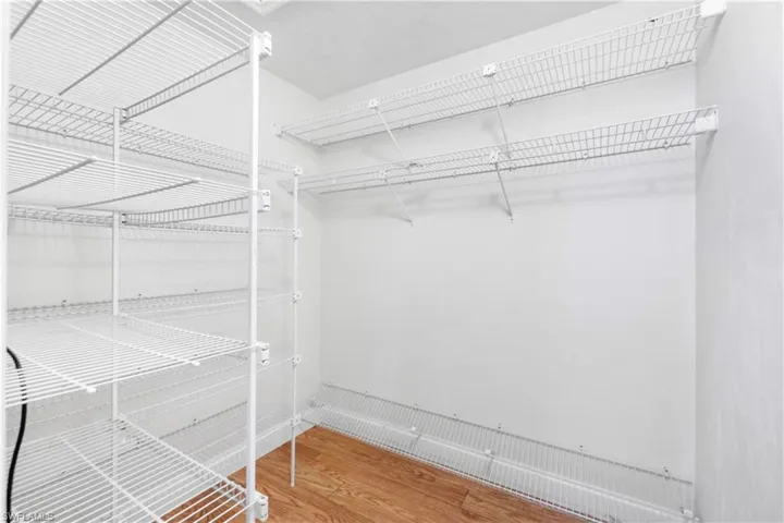 Spacious closet with light wood finished floors