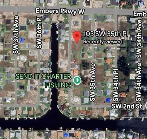 Aerial map of property and surrounding area