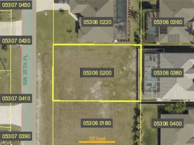 Aerial view of property's location featuring property boundaries highlighted