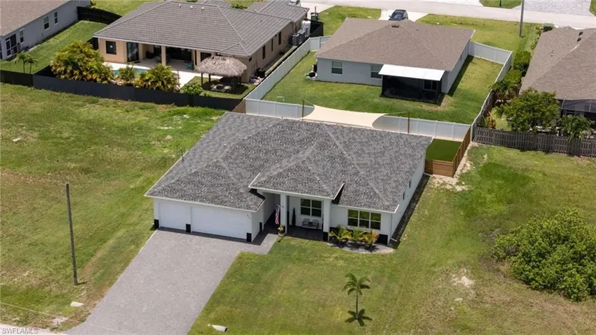 Contemporary single-story residence with a three-car garage