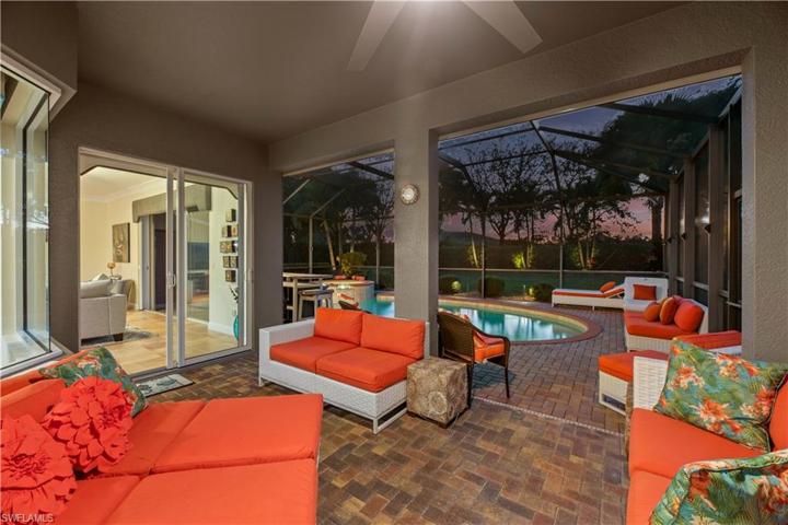 Covered lanai at sunset